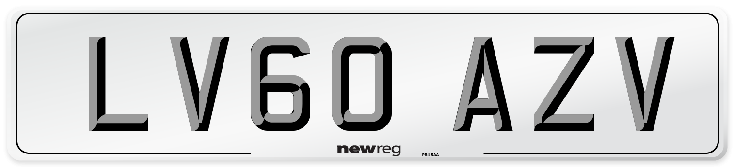 LV60 AZV Number Plate from New Reg